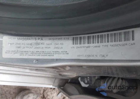 2014 Maserati Ghibli S Q4 z USA, uszkodzony, nr VIN ZAM57RTA8E1126646